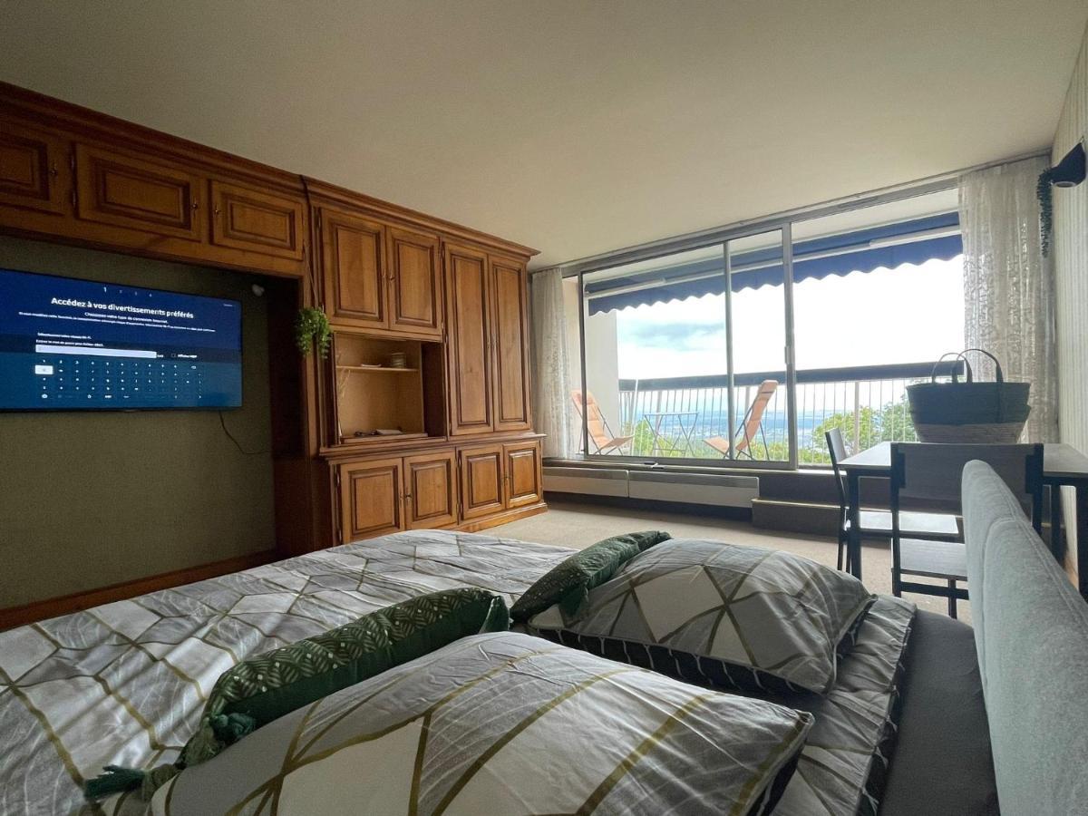 Le Panorama Studio Prive Avec Vue Magnifique Turckheim Trois Epis Exterior foto
